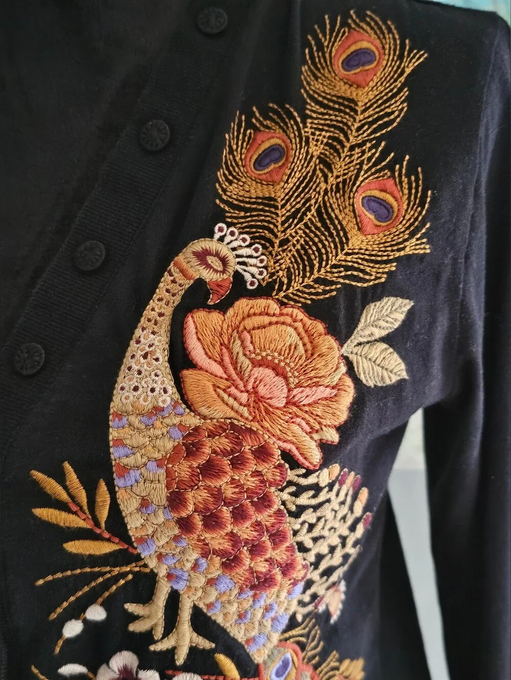 Johnny Was Embroidered Long Sleeve Tee - Picture 5 of 10